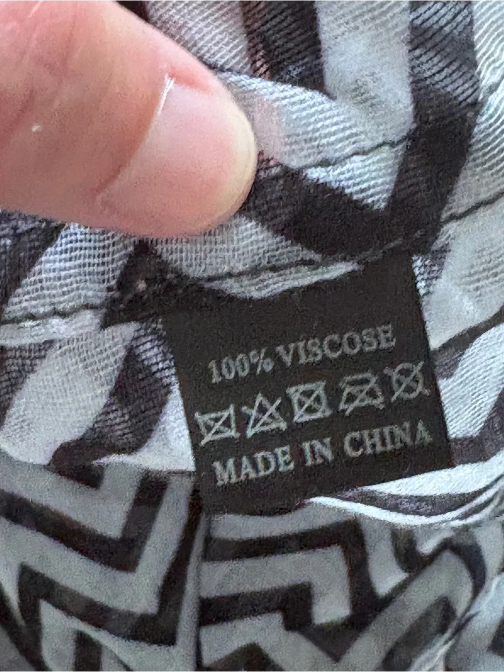 Black Gray Chevron Infinity Scarf Wide Circle Loop
